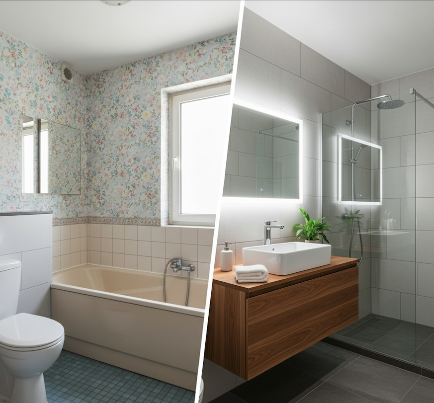 Before and after renovation